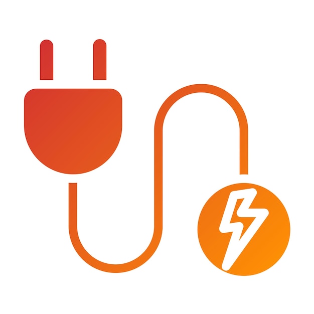 Estilo del icono del cable de alimentación de diseño vectorial