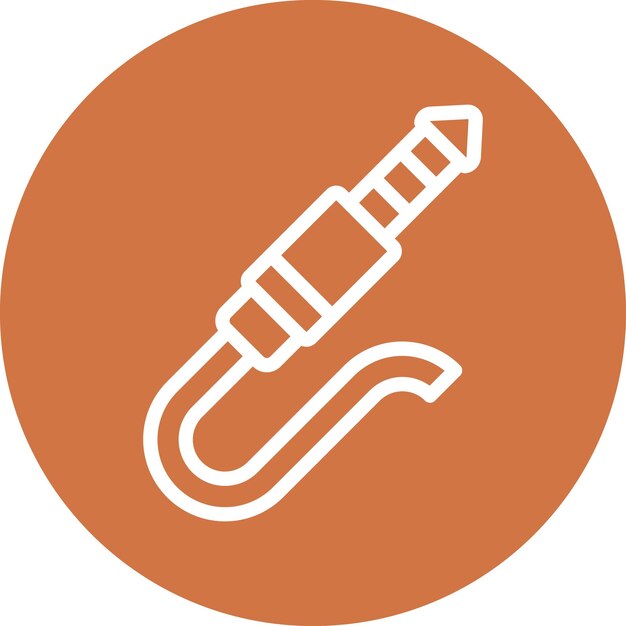 Estilo del icono del cable de audio de diseño vectorial