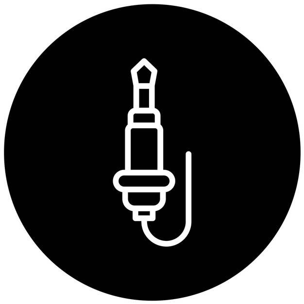 Estilo del icono del cable de audio de diseño vectorial