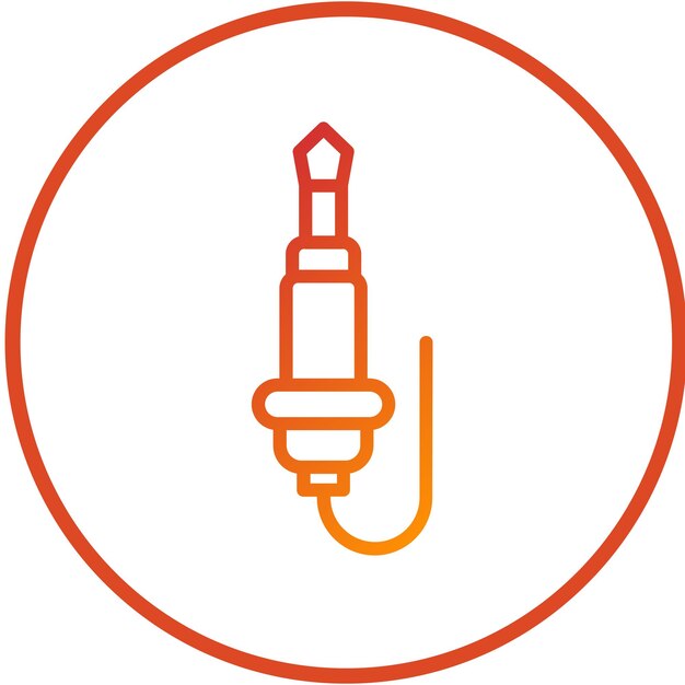 Estilo del icono del cable de audio de diseño vectorial