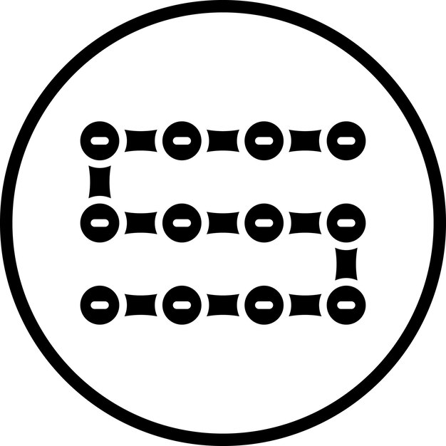 Estilo del icono de la cadena de ciclo de diseño vectorial