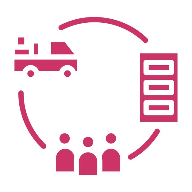 Estilo de icono de la cadena de suministro de diseño vectorial