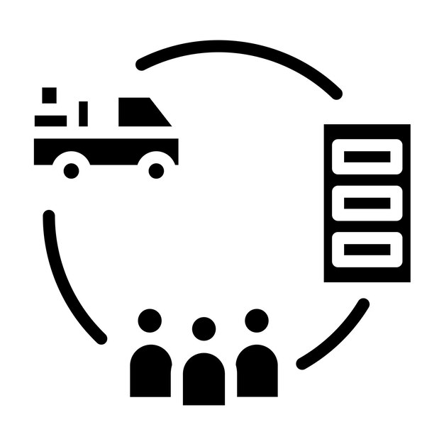 Estilo de icono de la cadena de suministro de diseño vectorial