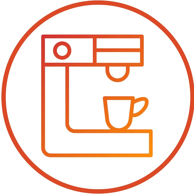 Estilo del icono de la cafetera de diseño vectorial