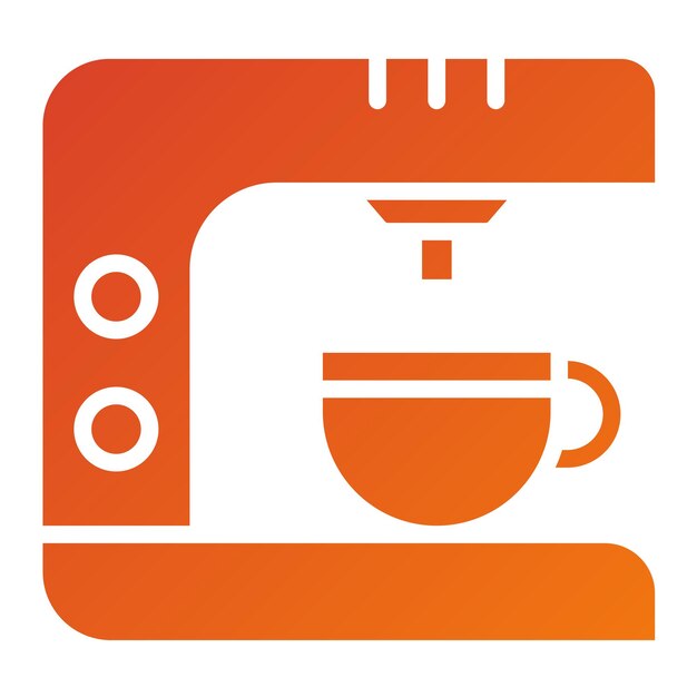 Estilo del icono de la cafetera de diseño vectorial