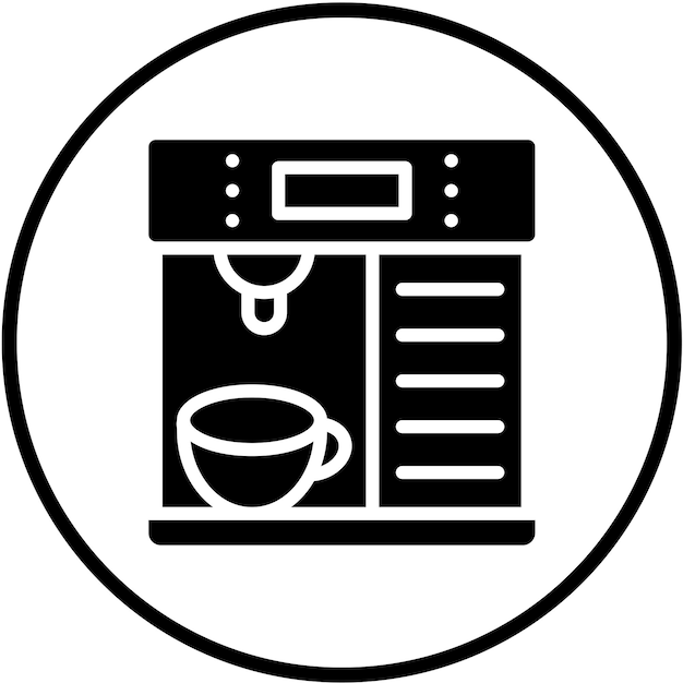 Estilo del icono de la cafetera de diseño vectorial