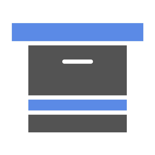 Estilo del icono de la caja de diseño vectorial