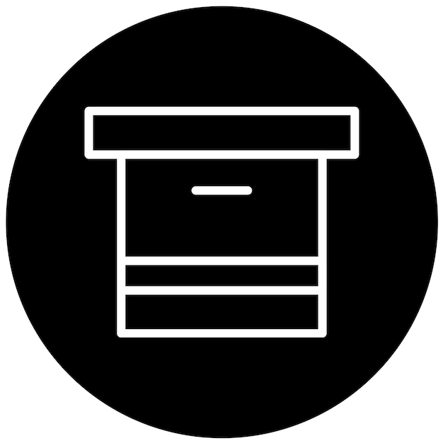 Estilo del icono de la caja de diseño vectorial