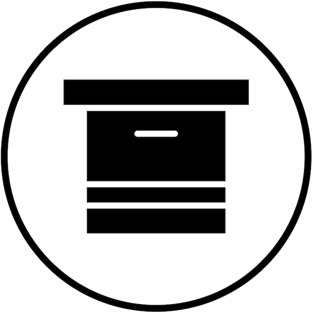Estilo del icono de la caja de diseño vectorial