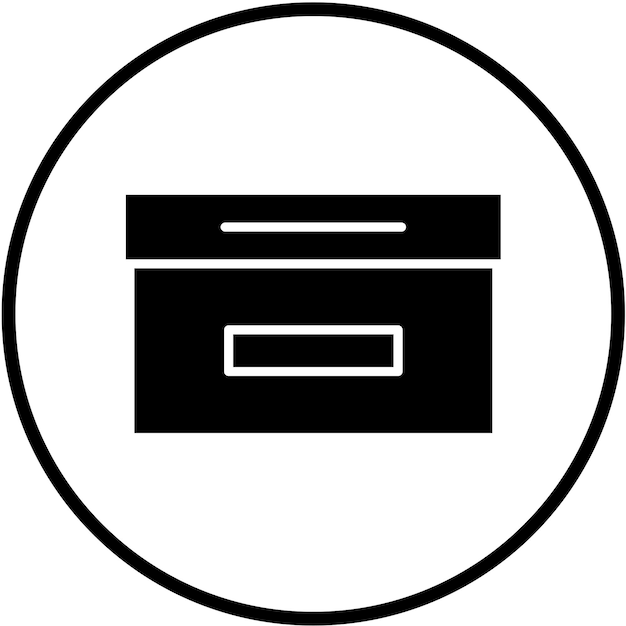 Estilo del icono de la caja de diseño vectorial