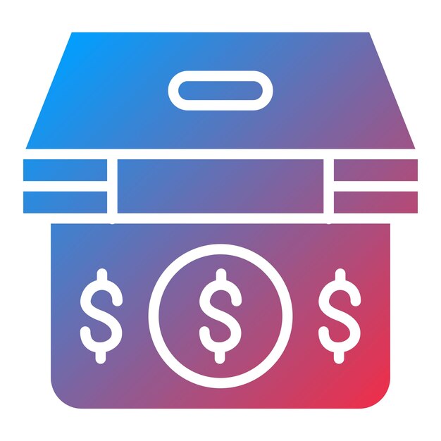 Estilo del icono de la caja de donación de diseño vectorial