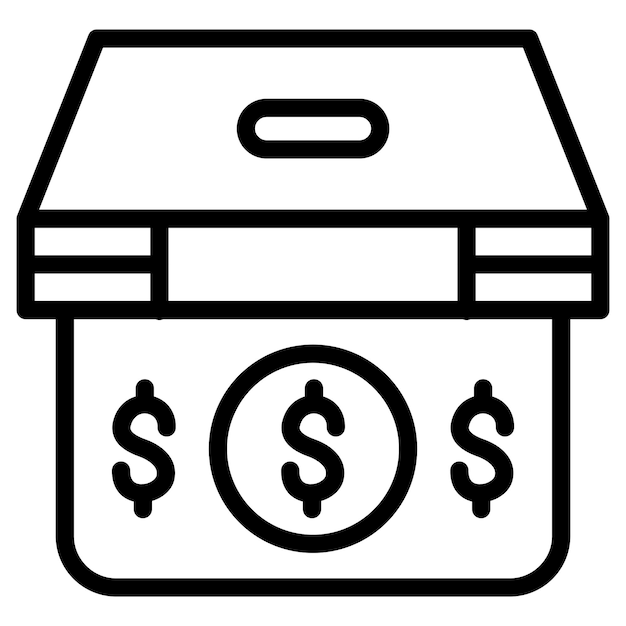 Estilo del icono de la caja de donación de diseño vectorial