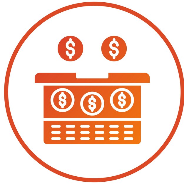 Estilo del icono de la caja de donación de diseño vectorial