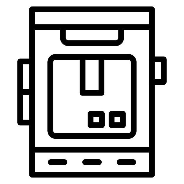 Estilo del icono de la caja de entrega móvil de diseño vectorial