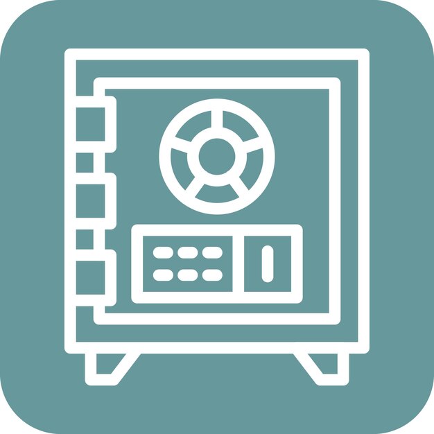 Estilo del icono de la caja fuerte de diseño vectorial