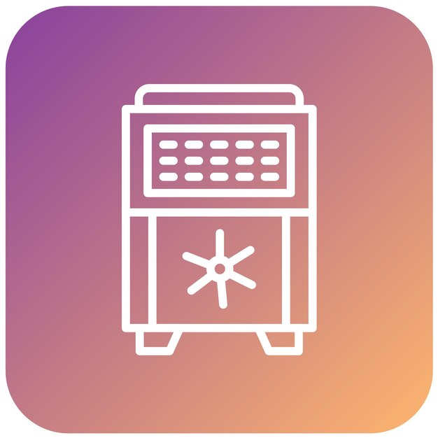 Estilo del icono de la caja fuerte de diseño vectorial