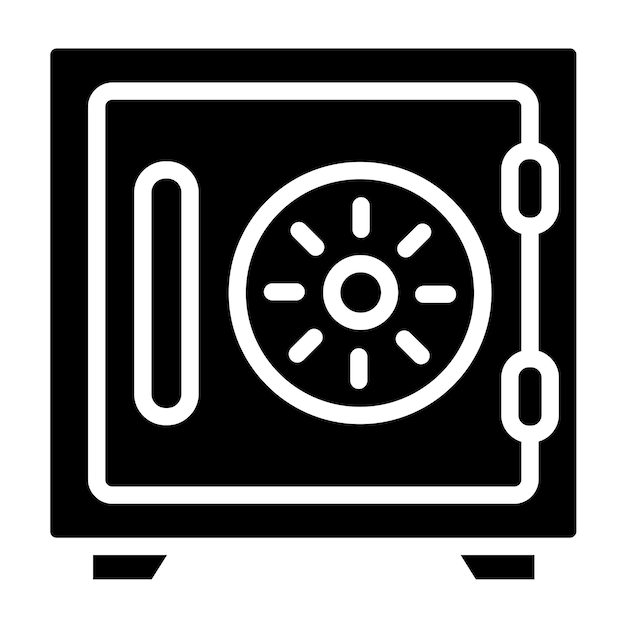 Estilo del icono de la caja fuerte de diseño vectorial
