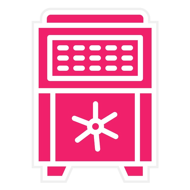 Estilo del icono de la caja fuerte de diseño vectorial