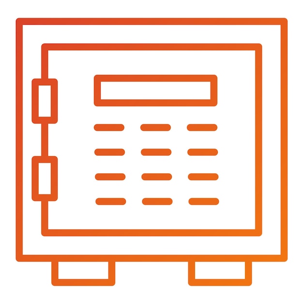 Estilo del icono de la caja fuerte de diseño vectorial