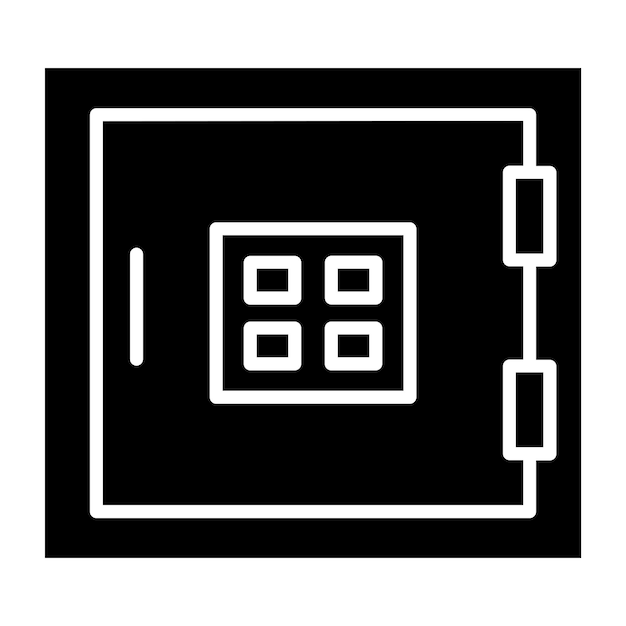 Estilo del icono de la caja fuerte de diseño vectorial