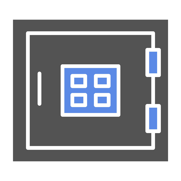 Estilo del icono de la caja fuerte de diseño vectorial