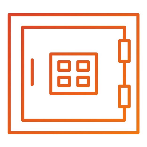 Estilo del icono de la caja fuerte de diseño vectorial