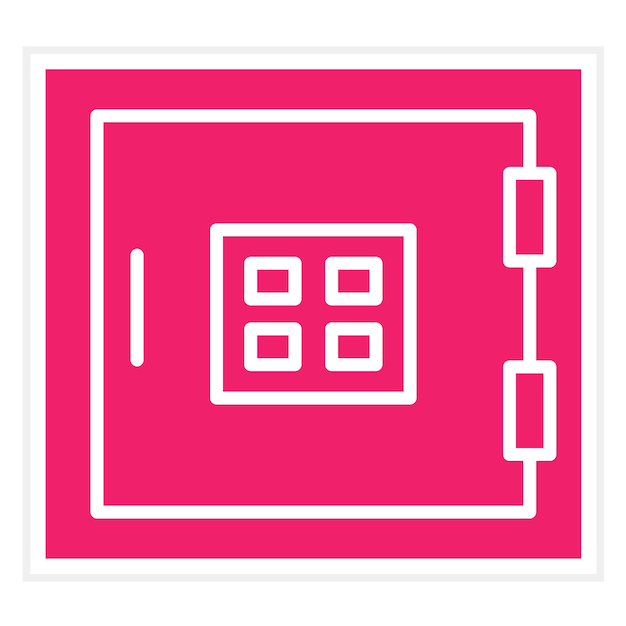 Estilo del icono de la caja fuerte de diseño vectorial