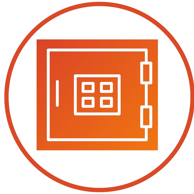 Estilo del icono de la caja fuerte de diseño vectorial