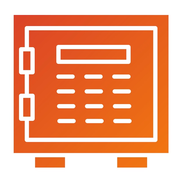 Estilo del icono de la caja fuerte de diseño vectorial