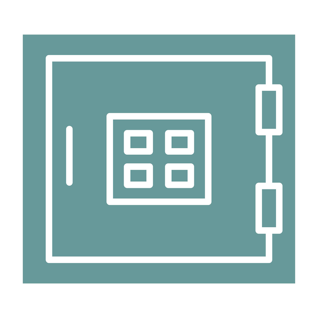 Estilo del icono de la caja fuerte de diseño vectorial