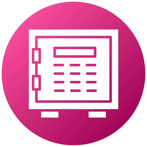 Estilo del icono de la caja fuerte de diseño vectorial