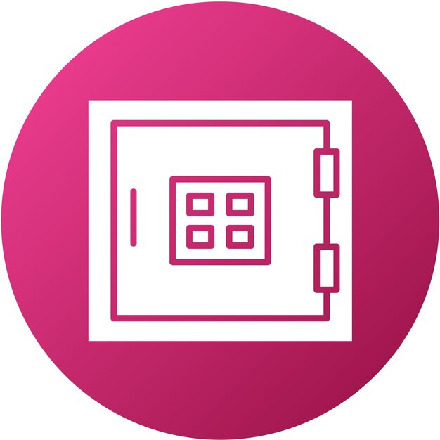 Estilo del icono de la caja fuerte de diseño vectorial
