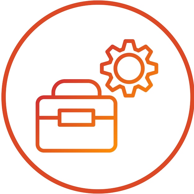 Estilo del icono de la caja de herramientas de configuración de diseño vectorial
