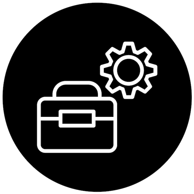 Estilo del icono de la caja de herramientas de configuración de diseño vectorial