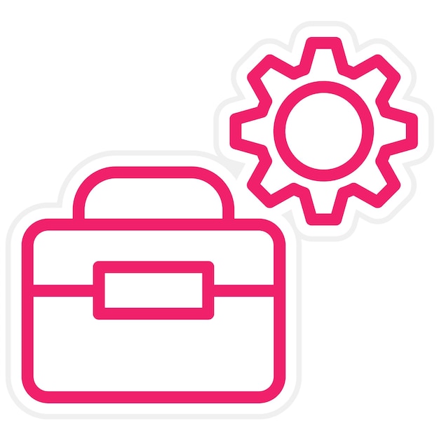 Estilo del icono de la caja de herramientas de configuración de diseño vectorial