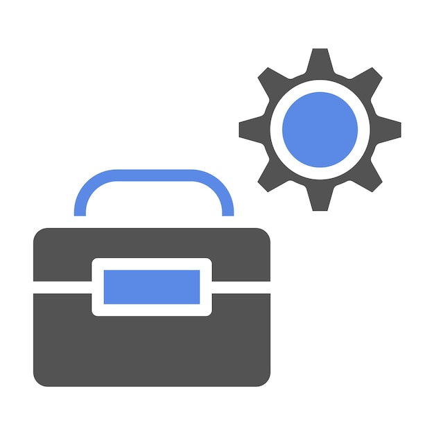 Estilo del icono de la caja de herramientas de configuración de diseño vectorial