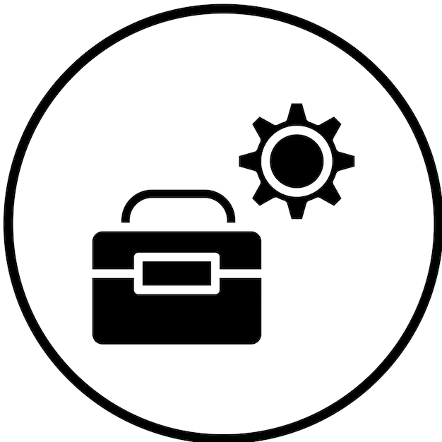 Estilo del icono de la caja de herramientas de configuración de diseño vectorial