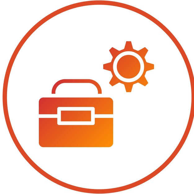 Estilo del icono de la caja de herramientas de configuración de diseño vectorial