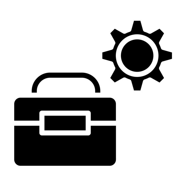 Estilo del icono de la caja de herramientas de configuración de diseño vectorial
