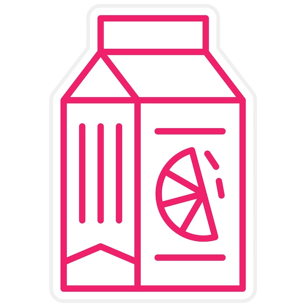 Estilo del icono de la caja de jugo de diseño vectorial