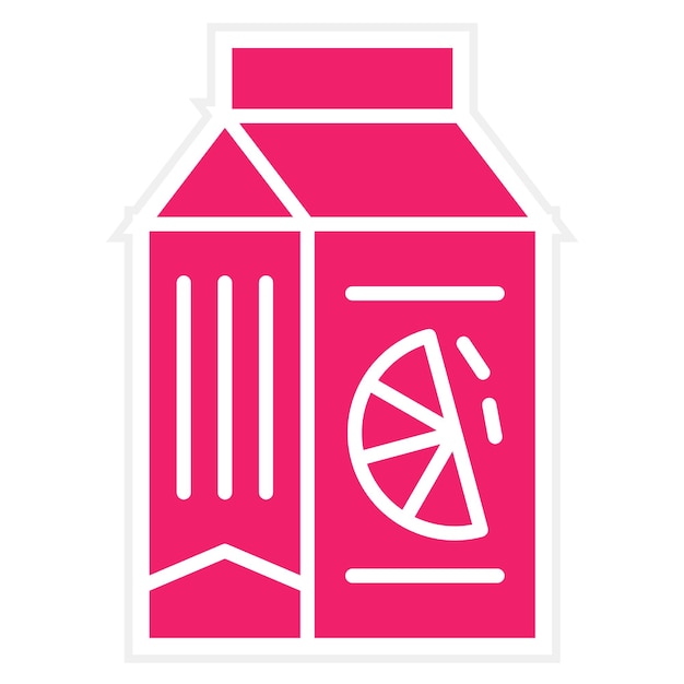 Estilo del icono de la caja de jugo de diseño vectorial