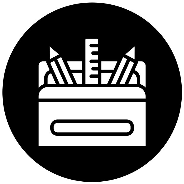 Estilo del icono de la caja del lápiz de diseño vectorial