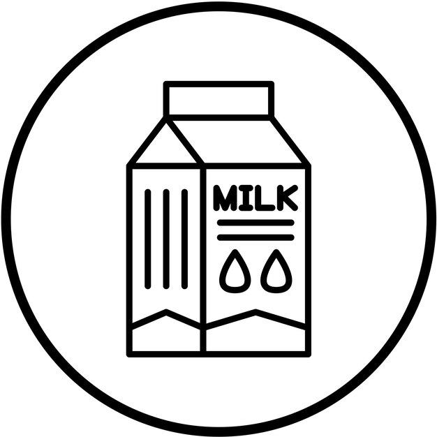 Estilo del icono de la caja de leche de diseño vectorial