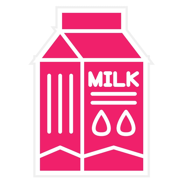 Estilo del icono de la caja de leche de diseño vectorial