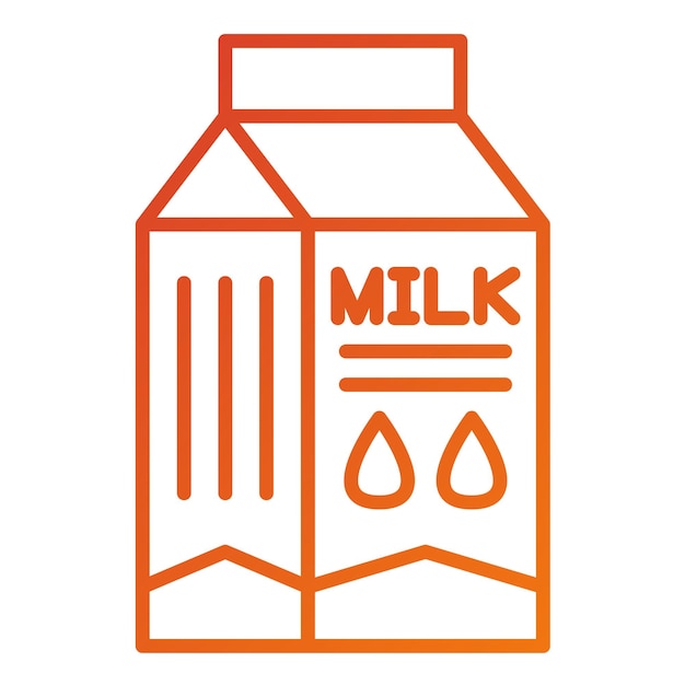 Estilo del icono de la caja de leche de diseño vectorial