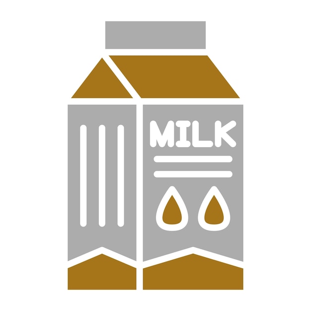 Estilo del icono de la caja de leche de diseño vectorial
