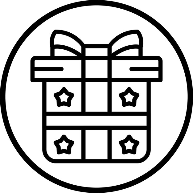 Estilo del icono de la caja de regalos de diseño vectorial