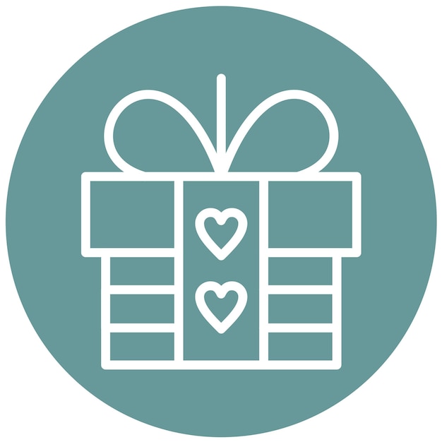 Estilo del icono de la caja de regalos de diseño vectorial