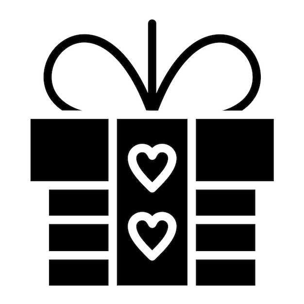 Estilo del icono de la caja de regalos de diseño vectorial