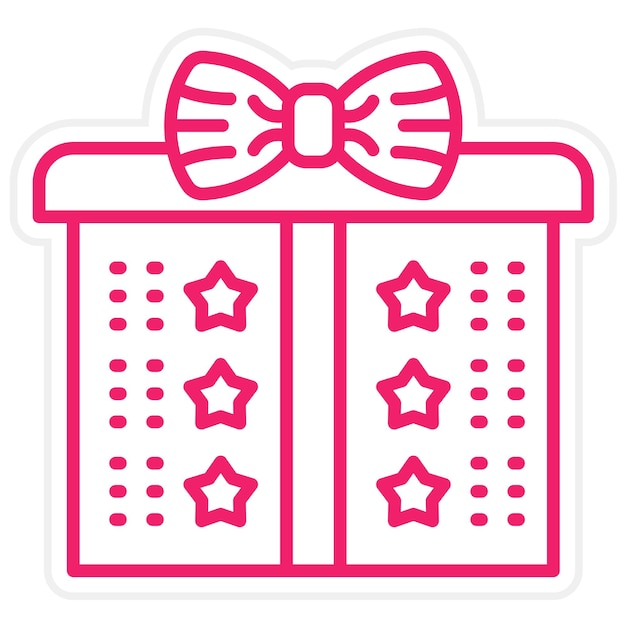Estilo del icono de la caja de regalos de diseño vectorial